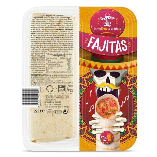Fajitas Al Punto Dia bandeja 275 g - 0.28 kg - Imagen del producto en Findit