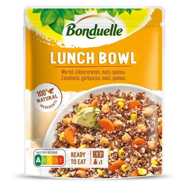 Lunch bowl de garbanzos, zanahoria, maíz y quinoa Bonduelle bolsa 250 g - 0.25 ud - Imagen del producto en Findit