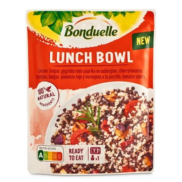Bowl de lentejas, pimiento rojo, berenjena y cherry Bonduelle bolsa 250 g - 0.25 kg - Imagen del producto en Findit