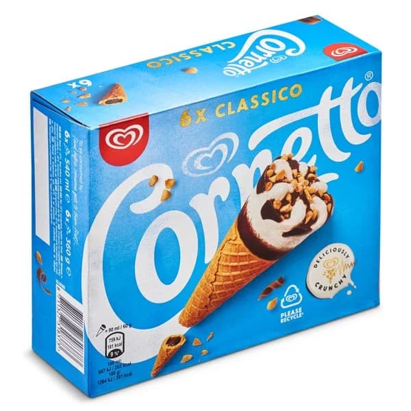 Helado cono clásico 6 unidades Cornetto caja 360 g - 1 ud - Imagen del producto en Findit