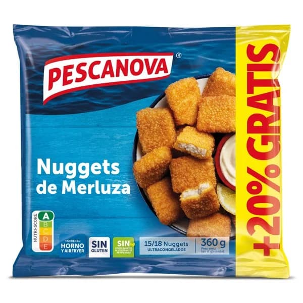 Nuggets de merluza Pescanova bolsa 360 g - 0.36 kg - Imagen del producto en Findit