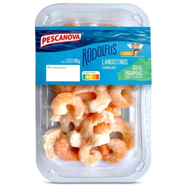 Langostinos cocidos pelados Pescanova bandeja 180 g - 1 ud - Imagen del producto en Findit