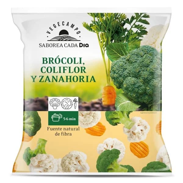 Brócoli, coliflor y zanahoria Vegecampo de Dia bolsa 1 Kg - 1 kg - Imagen del producto en Findit