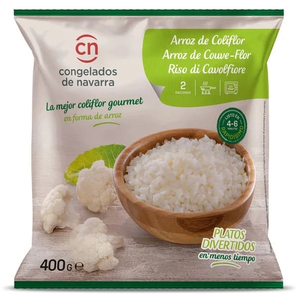 Arroz de coliflor Congelados de Navarra bolsa 400 g - 1 ud - Imagen del producto en Findit