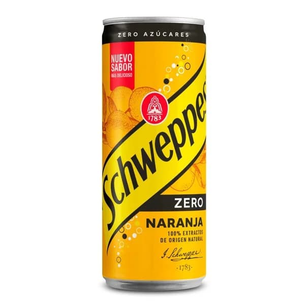 Refresco naranja zero Schweppes lata 33 cl - 0.33 l - Imagen del producto en Findit