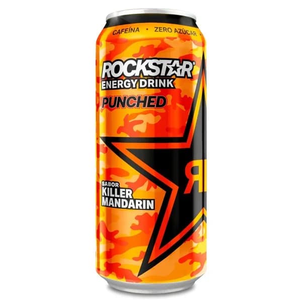 Bebida energética sabor killer mandarin Rockstar lata 500 ml - 1 ud - Imagen del producto en Findit