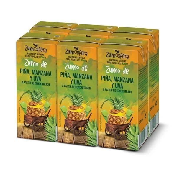 Zumo de piña, manzana y uva 100% Zumosfera de Dia brik 6 x 200 ml - 1.2 l - Imagen del producto en Findit