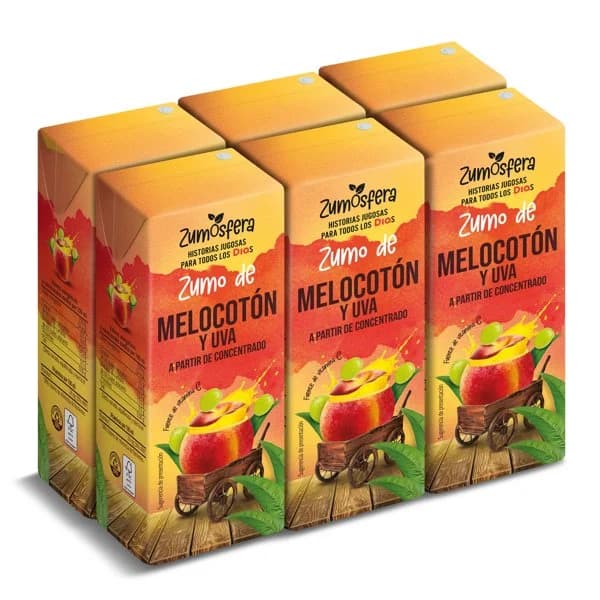 Zumo de melocotón y uva Zumosfera de Dia brik 6 x 200 ml - 1.2 l - Imagen del producto en Findit