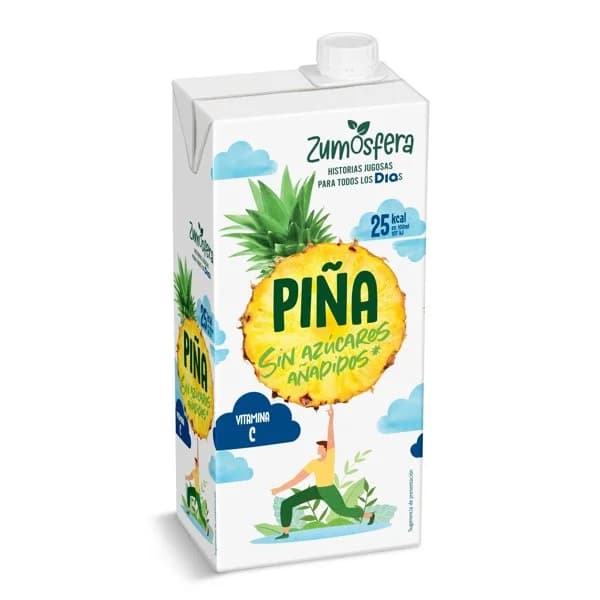 Bebida de zumo de piña sin azúcares añadidos Zumosfera de Dia brik 1 l - 1 l - Imagen del producto en Findit