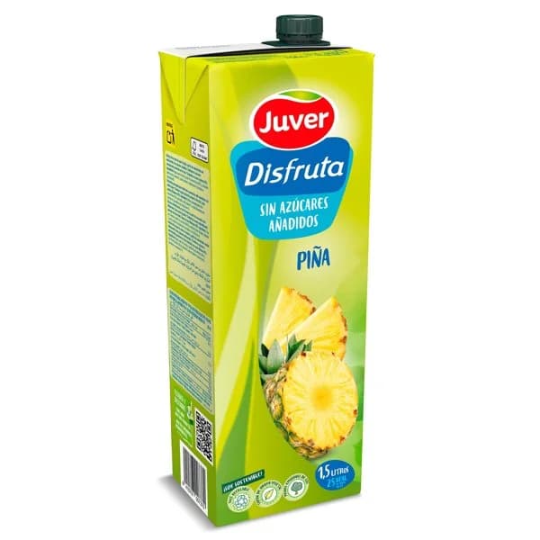 Bebida de zumo de piña sin azúcares añadidos Juver Disfruta brik 1.5 l - 1.5 l - Imagen del producto en Findit