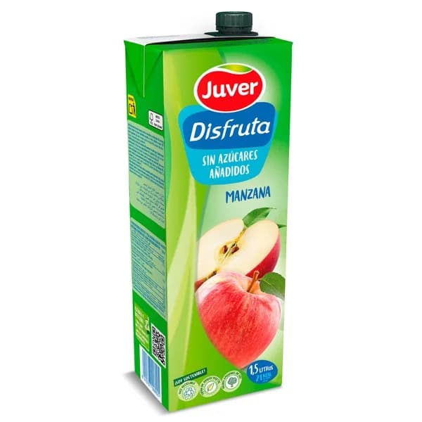 Bebida de zumo de manzana sin azúcares añadidos Juver Disfruta brik 1.5 l - 1.5 l - Imagen del producto en Findit