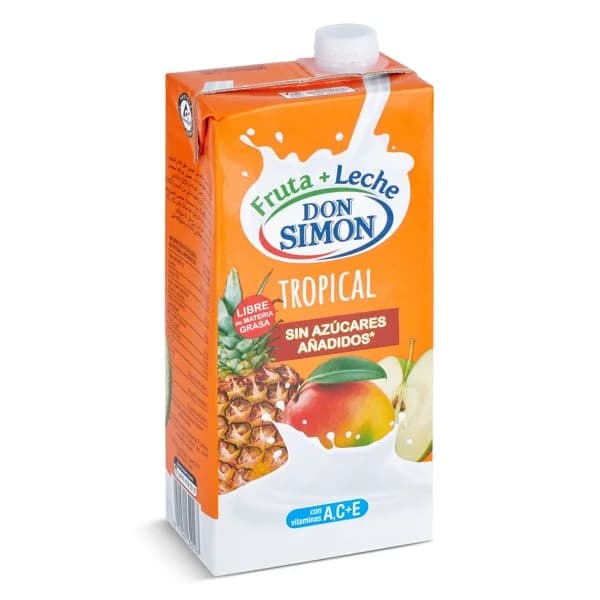 Bebida de leche con frutas tropical zero Don Simón brik 1 l - 1 ud - Imagen del producto en Findit