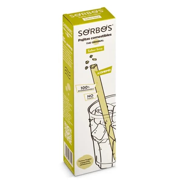 Pajitas comestibles sabor lima Sorbos caja 170 g - 1 ud - Imagen del producto en Findit