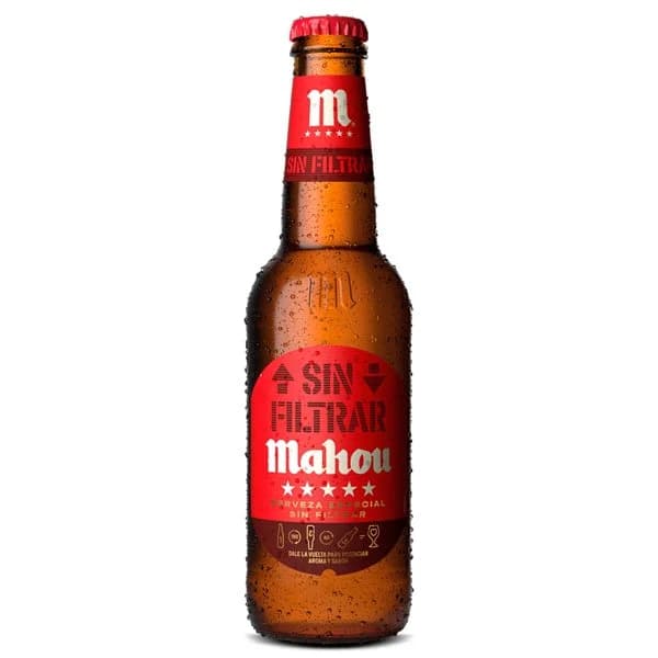 Cerveza sin filtrar Mahou 5 Estrellas botella 33 cl - 0.33 ud - Imagen del producto en Findit