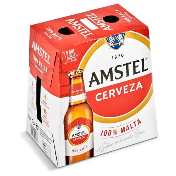 Cerveza Amstel botella 6 x 25 cl - 1.5 l - Imagen del producto en Findit