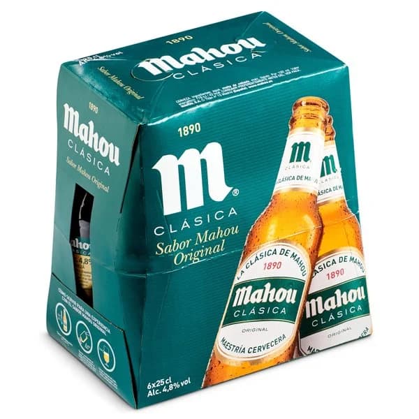 Cerveza clásica Mahou botella 6 x 25 cl - 1.5 l - Imagen del producto en Findit