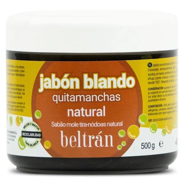 Jabón blando quitamanchas natural Beltrán bote 500 g - 0.5 kg - Imagen del producto en Findit