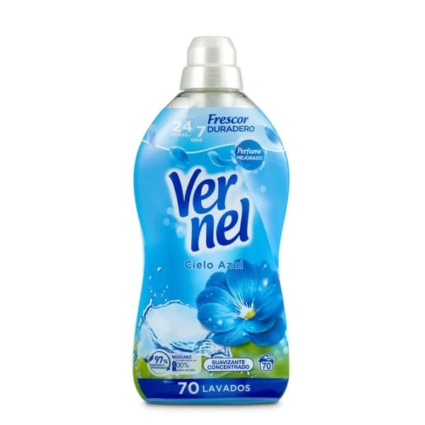 Suavizante concentrado cielo azul Vernel botella 60 lavados - 57 ud - Imagen del producto en Findit