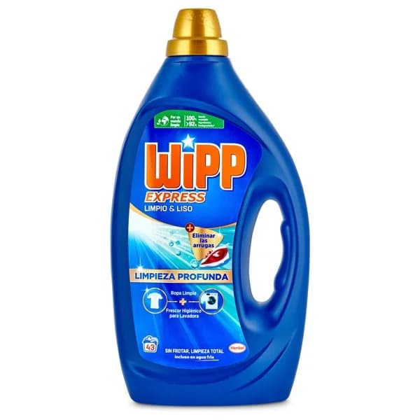 Detergente máquina líquido limpio y liso Wipp Express botella 43 lavados - 42.83 ud - Imagen del producto en Findit