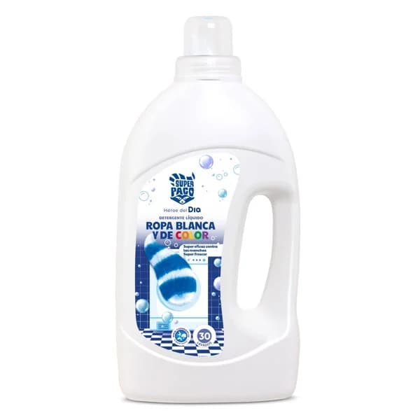 Detergente máquina líquido blanco&color Super Paco de Dia botella 30 lavados - 30.6 ud - Imagen del producto en Findit