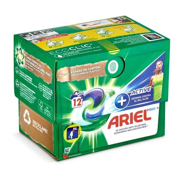 Detergente máquina todo en uno active Ariel caja 12 lavados - 12.02 ud - Imagen del producto en Findit