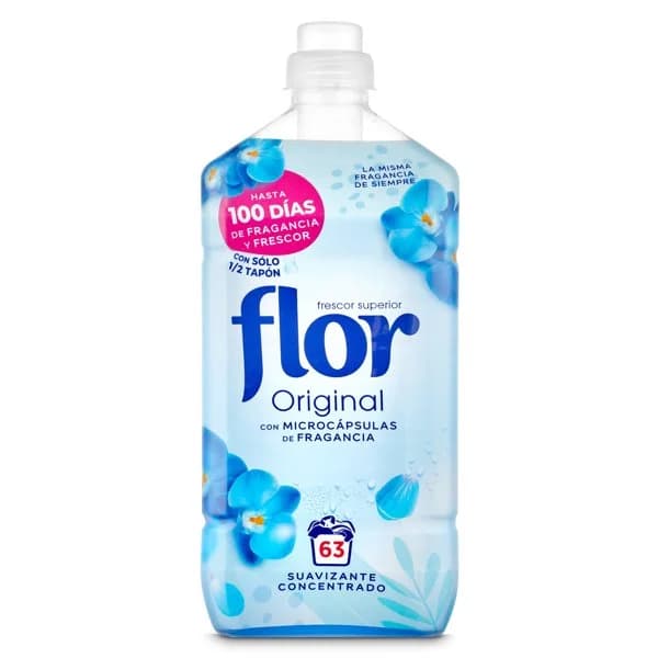 Suavizante azul original Flor botella 63 lavados - 65.8 ud - Imagen del producto en Findit