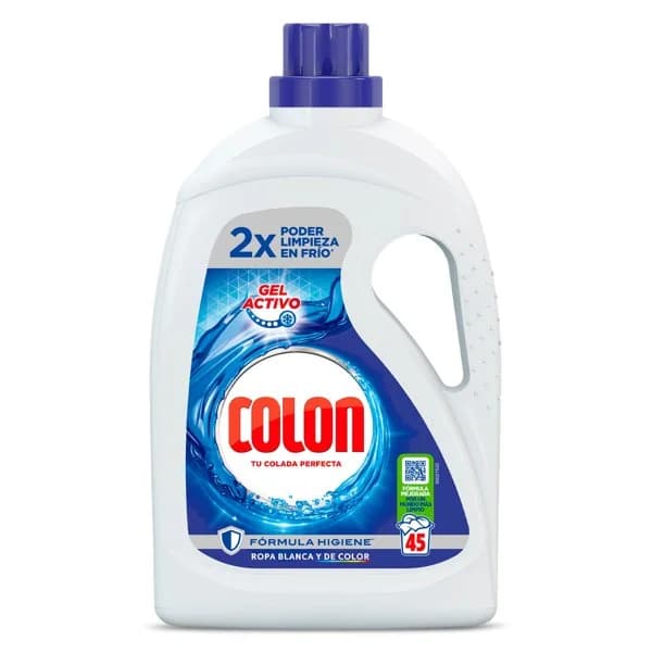 Detergente máquina líquido gel azul activo Colon botella 45 lavados - 44.61 ud - Imagen del producto en Findit