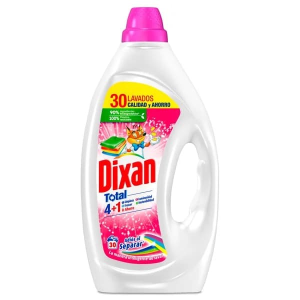 Detergente máquina líquido adiós al separar Dixan botella 30 lavados - 1 ud - Imagen del producto en Findit