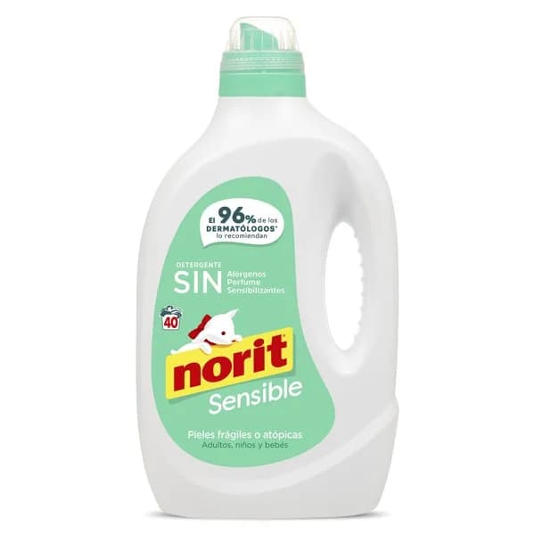 Detergente máquina líquido sensible Norit botella 40 lavados - 1 ud - Imagen del producto en Findit