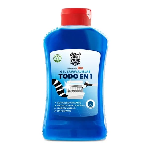 Gel lavavajillas máquina todo en 1 Super Paco de Dia botella 720 ml - 0.65 l - Imagen del producto en Findit