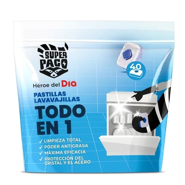 Lavavajillas máquina todo en 1 Super Paco de Dia bolsa 40 unidades - 1 ud - Imagen del producto en Findit