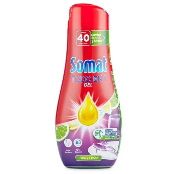 Lavavajillas máquina todo en 1 limón Somat botella 640 ml - 0.64 l - Imagen del producto en Findit