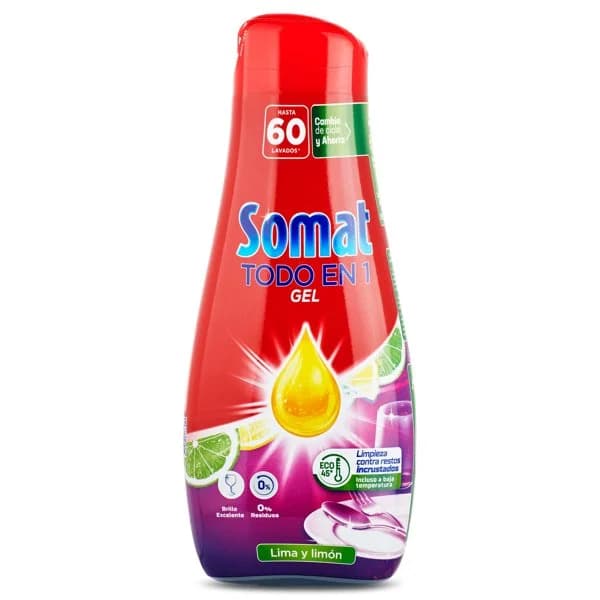 Lavavajillas máquina todo en 1 lima y limón Somat botella 1.08 l - 1.08 l - Imagen del producto en Findit