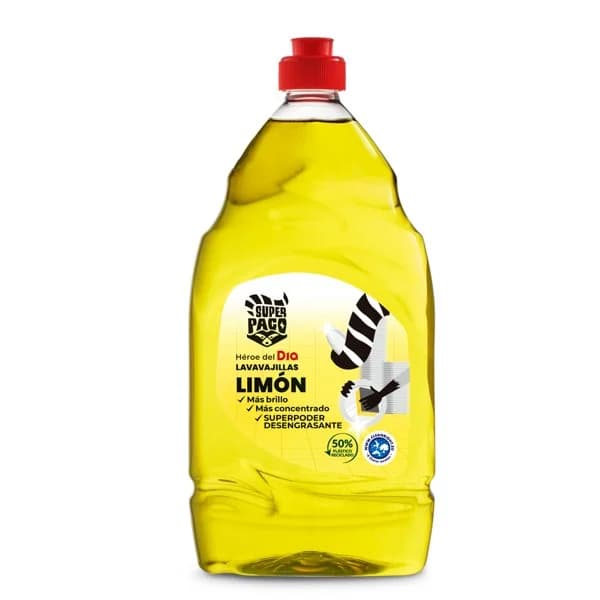 Lavavajillas mano concentrado limón Super Paco de Dia botella 1 l - 1 ud - Imagen del producto en Findit