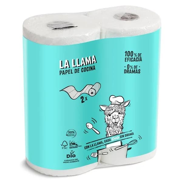 Papel cocina estándar 2 capas La Llama Dia bolsa 2 unidades - 1.98 ud - Imagen del producto en Findit