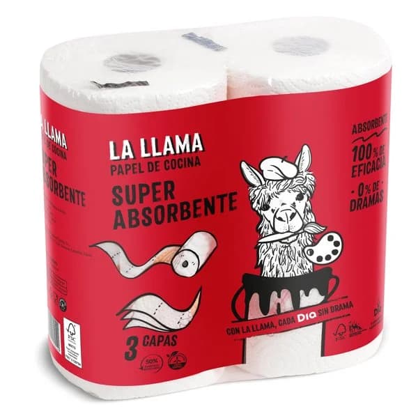 Papel de cocina decorado 3 capas La Llama Dia bolsa 2 unidades - 1.99 ud - Imagen del producto en Findit