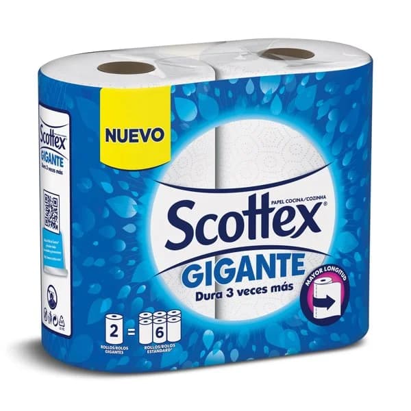 Papel de cocina gigante Scottex bolsa 2 unidades - 1 ud - Imagen del producto en Findit