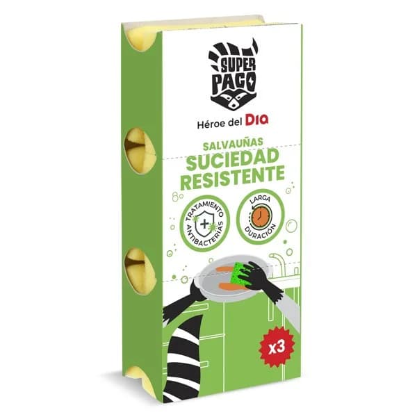Estropajo salvauñas suciedad resistente Super Paco de Dia estuche 3 unidades - 3 ud - Imagen del producto en Findit