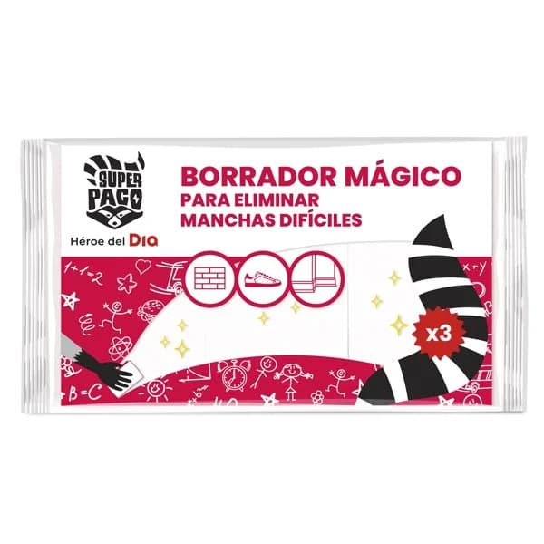 Borrador mágico Super Paco de Dia bolsa 3 unidades - 3.02 ud - Imagen del producto en Findit