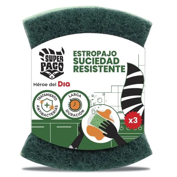 Estropajo suciedad resistente Super Paco de Dia 3 unidades - 3 ud - Imagen del producto en Findit