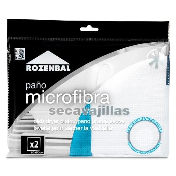 Bayeta microfibra secavajillas Rozenbal bolsa 2 unidades - 1 ud - Imagen del producto en Findit