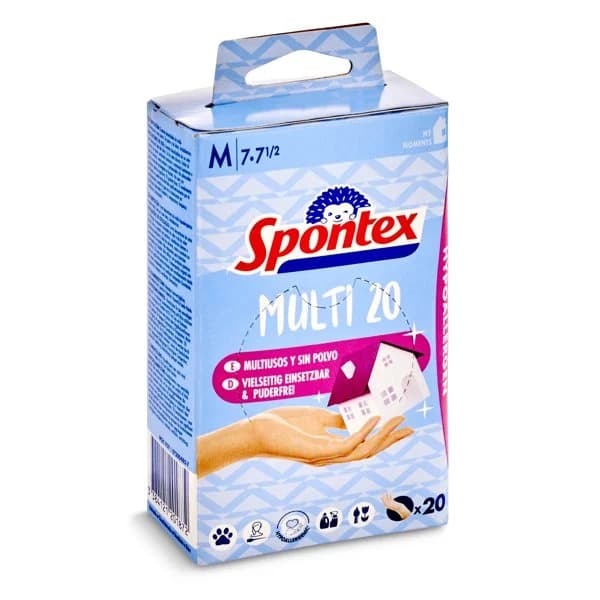 Guantes desechables talla M Spontex bolsa 20 unidades - 19.58 ud - Imagen del producto en Findit
