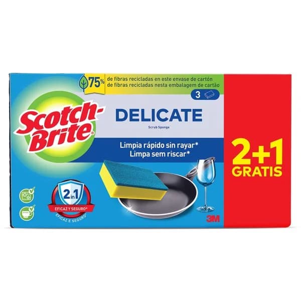 Estropajo universal azul Scotch brite bolsa 3 unidades - 3 ud - Imagen del producto en Findit