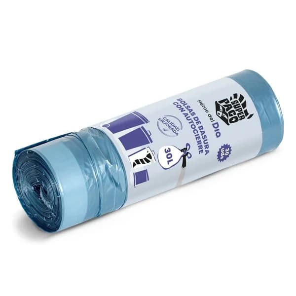 Bolsa de basura con autocierre azul 30 lt Super Paco de Dia 30 unidades - 31 ud - Imagen del producto en Findit