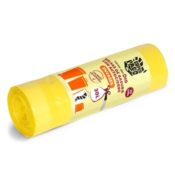 Bolsa de basura con autocierre amarilla 30 lt Super Paco de Dia 30 unidades - 1 ud - Imagen del producto en Findit
