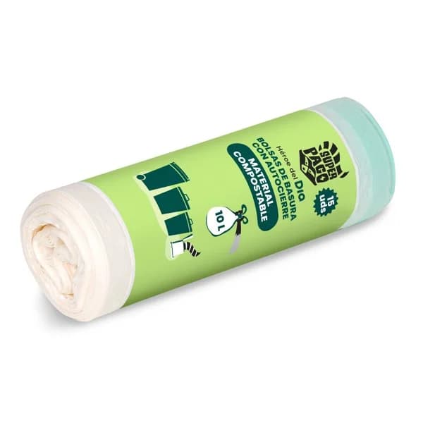 Bolsa de basura compostable con autocierre 10 lt Super Paco de Dia 15 unidades - 15.31 ud - Imagen del producto en Findit