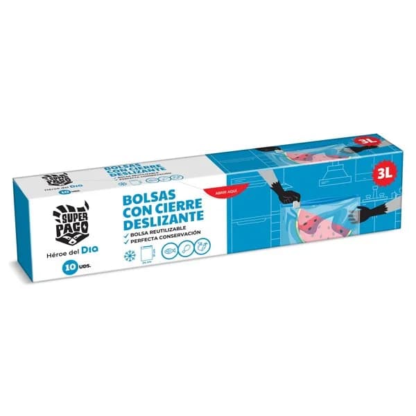Bolsas de congelación zipper 3 lt Super Paco de Dia caja 10 unidades - 1 ud - Imagen del producto en Findit