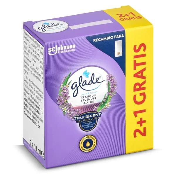 Ambientador lavanda recambio Glade caja 3 unidades - 3 ud - Imagen del producto en Findit