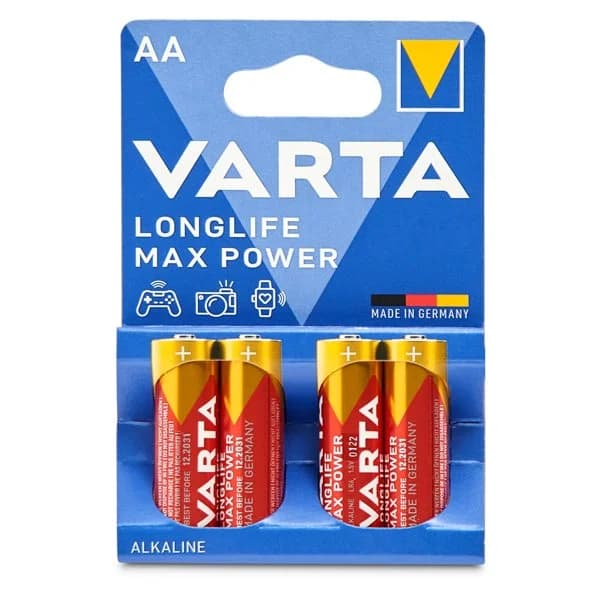 Pila alcalina max power aa Varta blister 4 unidades - 4.01 ud - Imagen del producto en Findit
