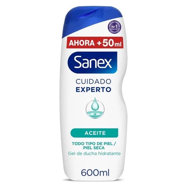 Gel de ducha aceite piel seca cuidado experto Sanex botella 600 ml - 0.6 l - Imagen del producto en Findit